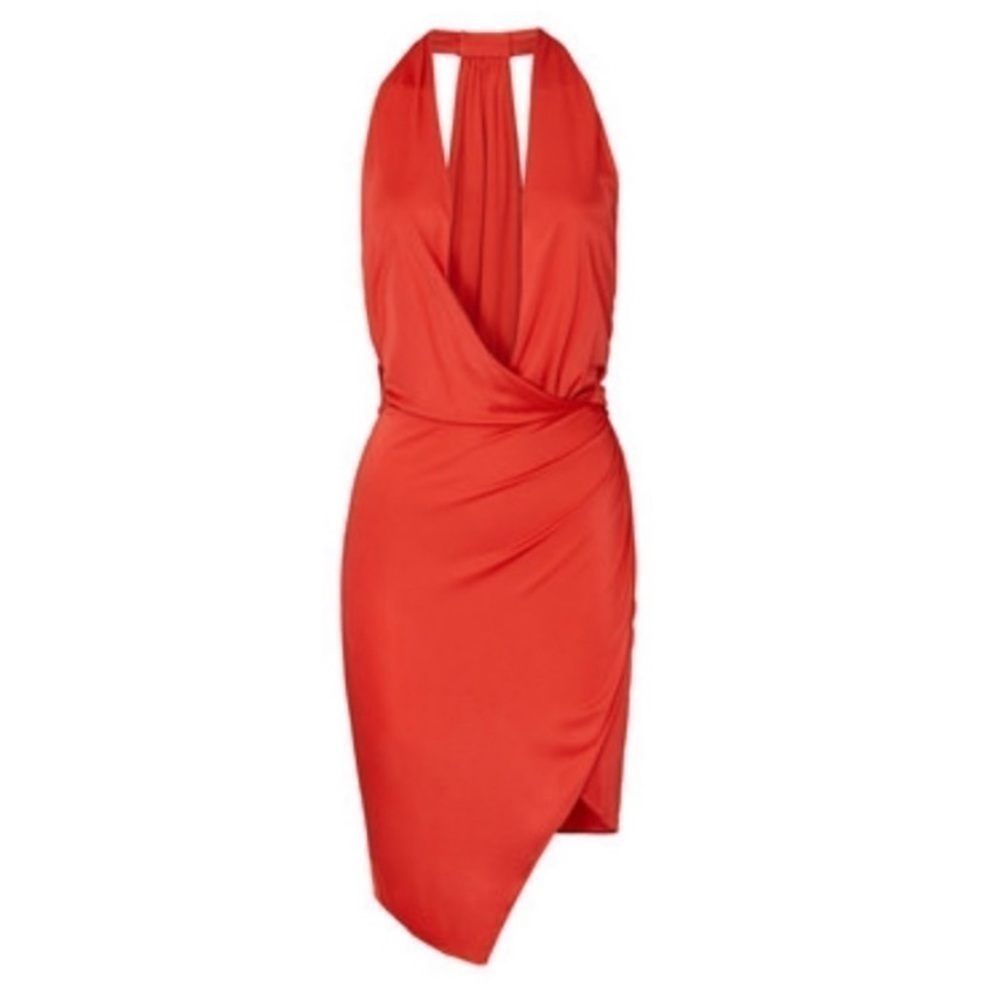 Haney Sexy red deep plunge Red cocktail Dress - Picture 6 of 9